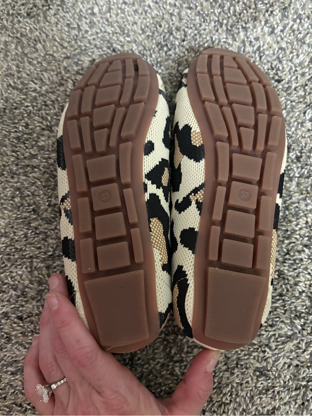 Women’s Leopard-Print Slip-On Loafers in Beige and Black - Picture 2 of 3